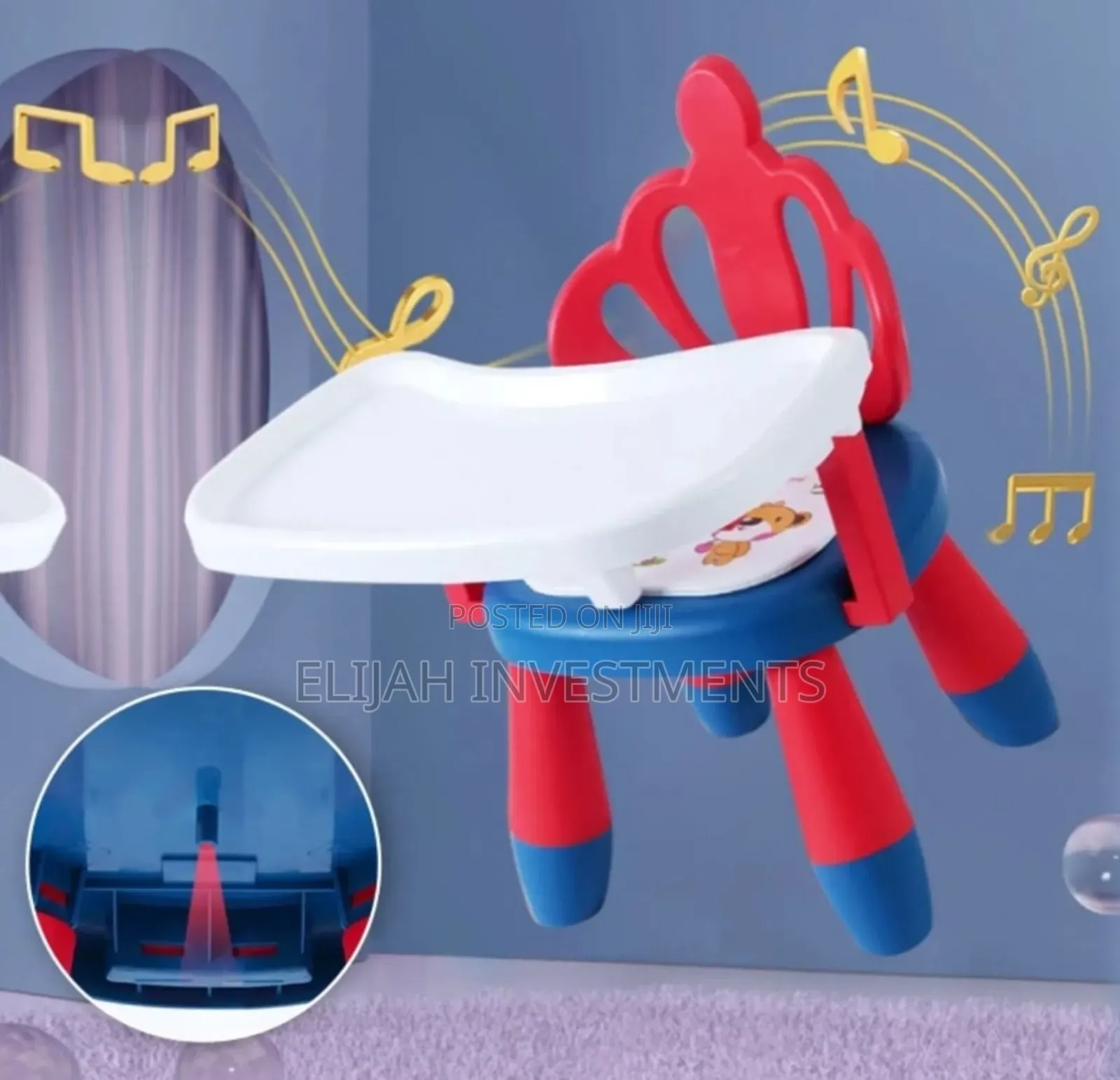 Portable, Low Baby Feeding Chair With a Detachable Tray,