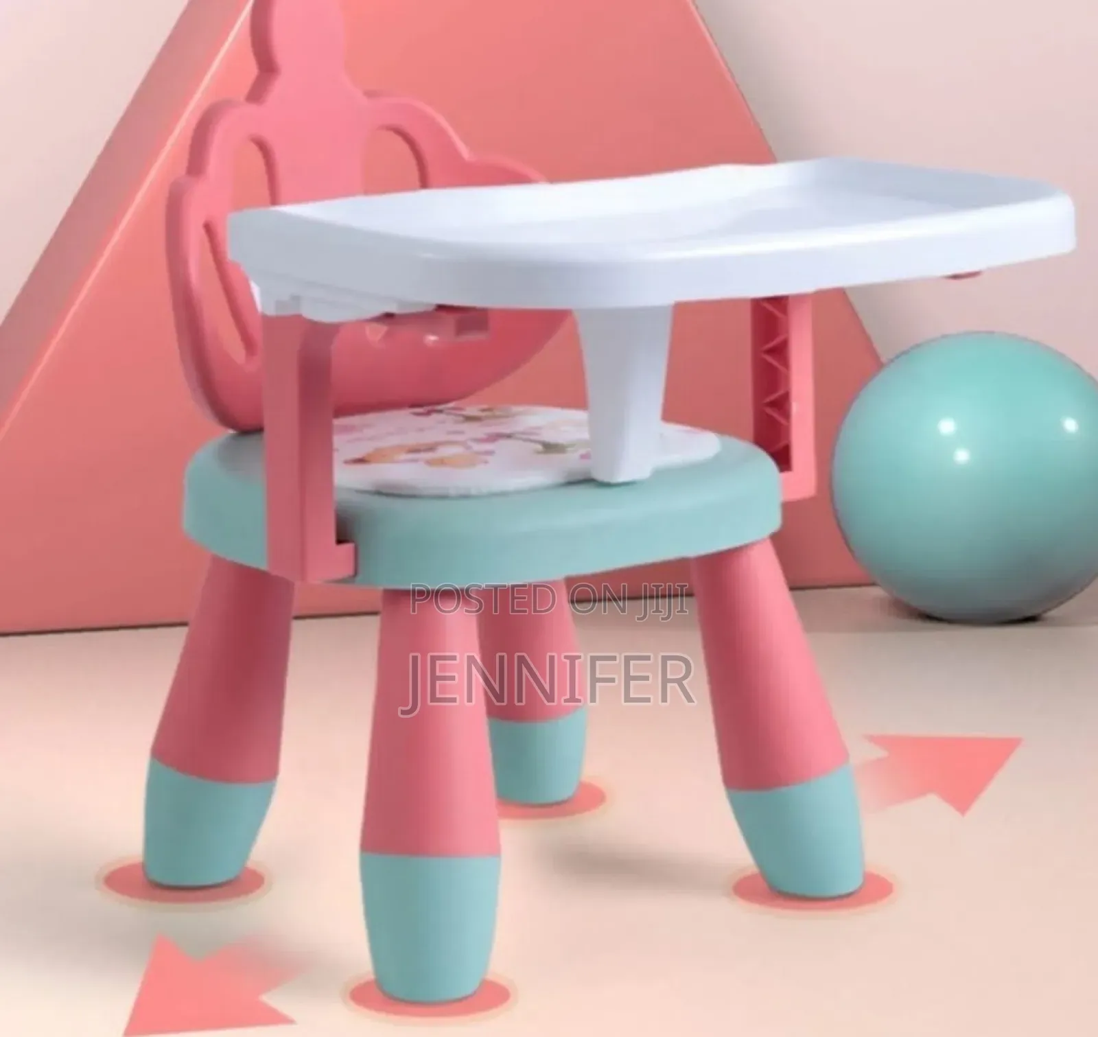 Portable, Low Baby Feeding Chair With A Detachable Tray