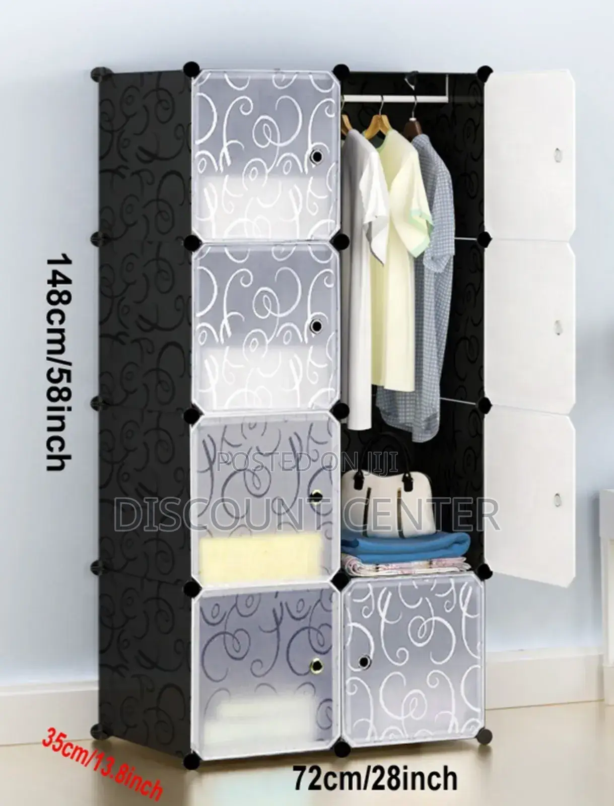 Plastic Wardrobe Organizer 2 Column