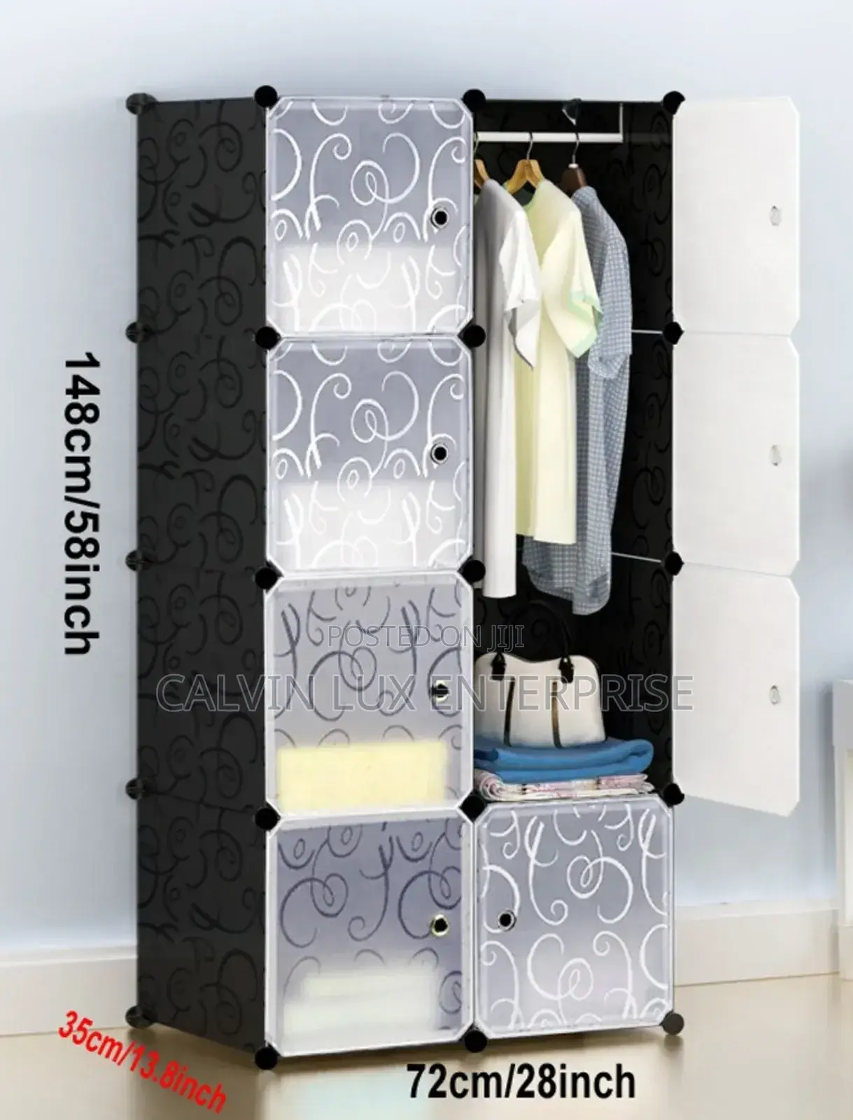 Plastic Wardrobe Organizer 2 Column