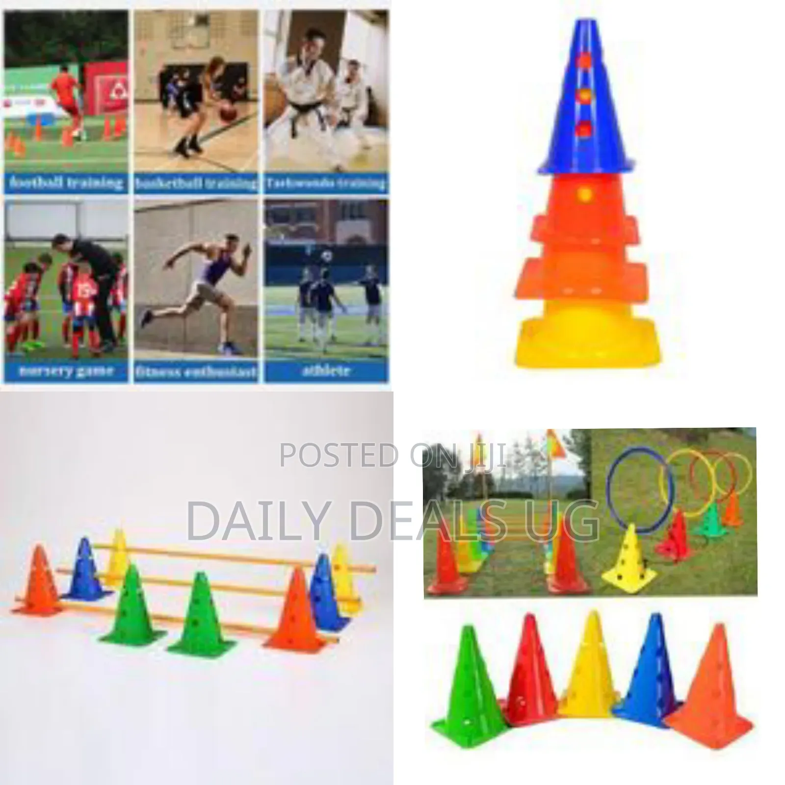 30cm Flexible Soccer Cones Logo Style Safety Speed Agility Sports