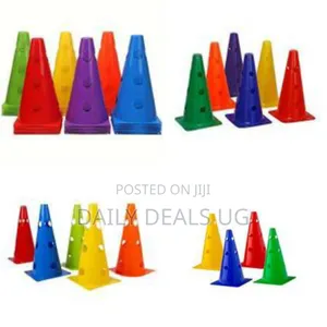 38cm Flexible Soccer Cones Logo Style Safety Speed Agility Sports