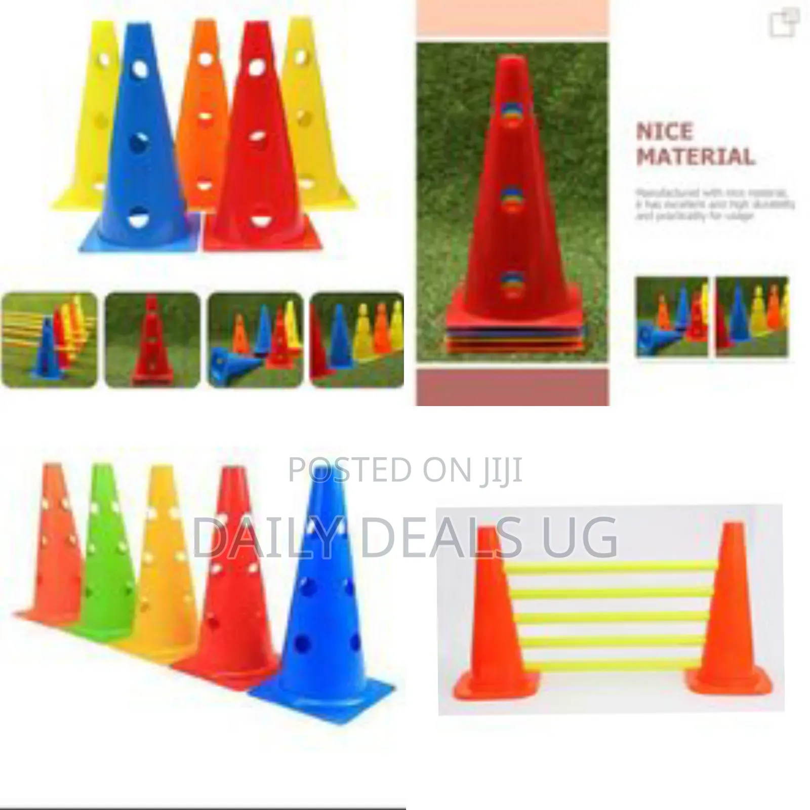 52cm Flexible Soccer Cones Logo Style Safety Speed Agility Sports