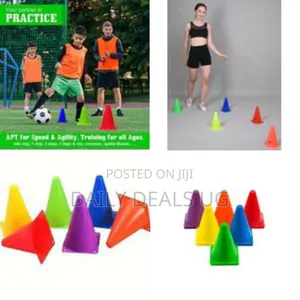 18cm Plastic Traffic Space Cone Marker Set of 6 Field Marking