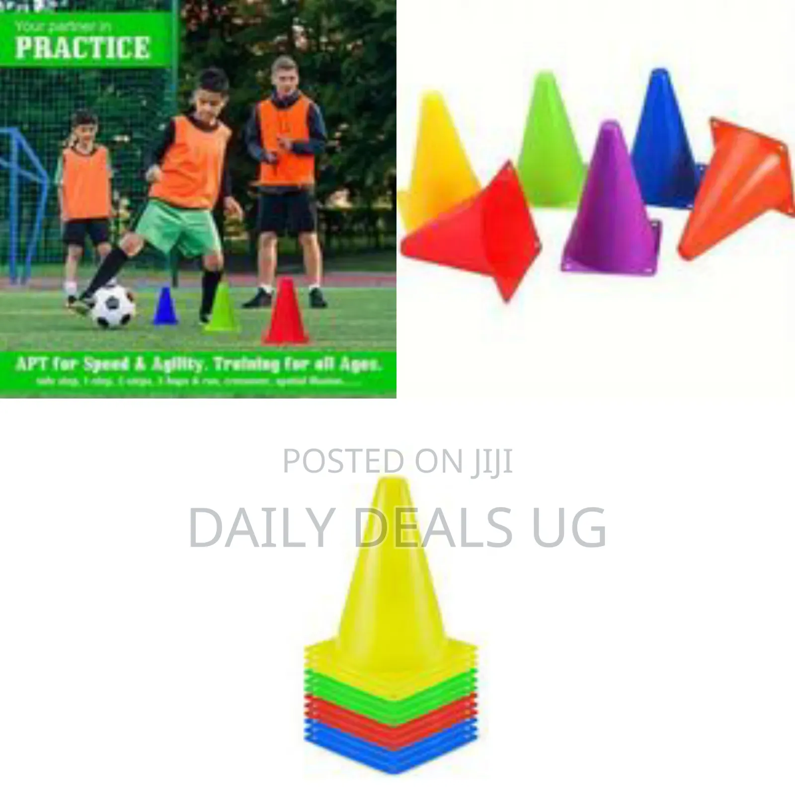 23cm Plastic Traffic Space Cone Marker Set of 6 Field Marking