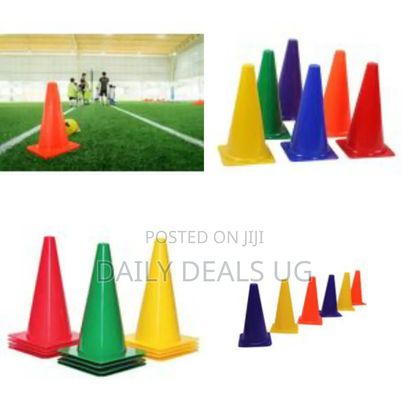47cm Plastic Traffic Space Cone Marker Set of 6 Field Marking