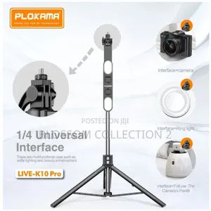 Plokama Live Pro Led Selfie Stick Portable Tripod 6.5ft