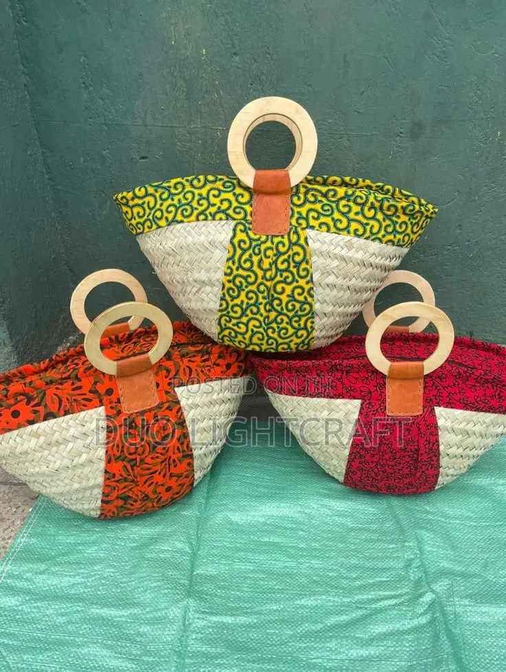 Kikapu Basket Decorated With Ankara.