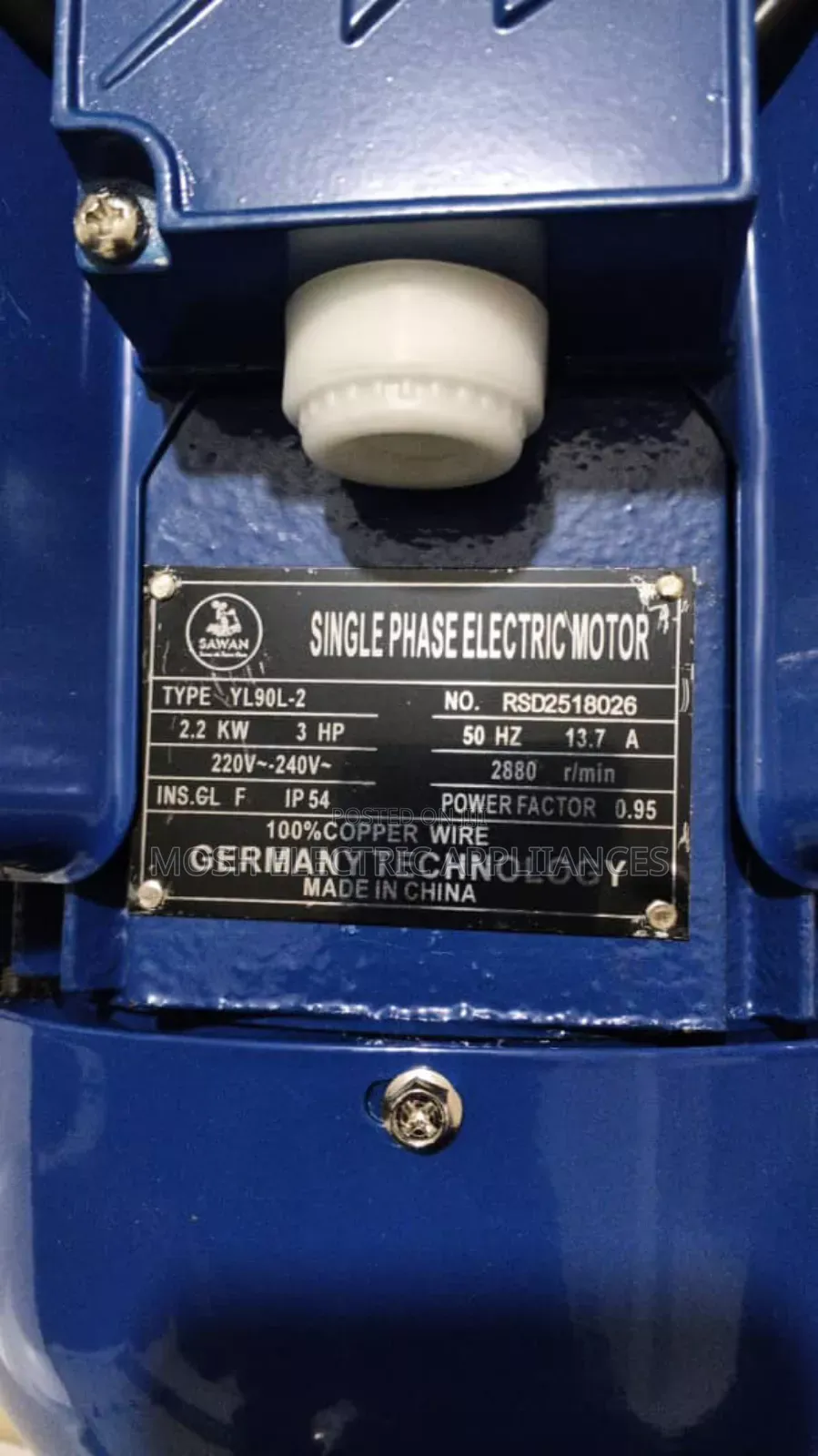 3hp/2.2kw Electric Motor 2880rpm Three Phase Motor