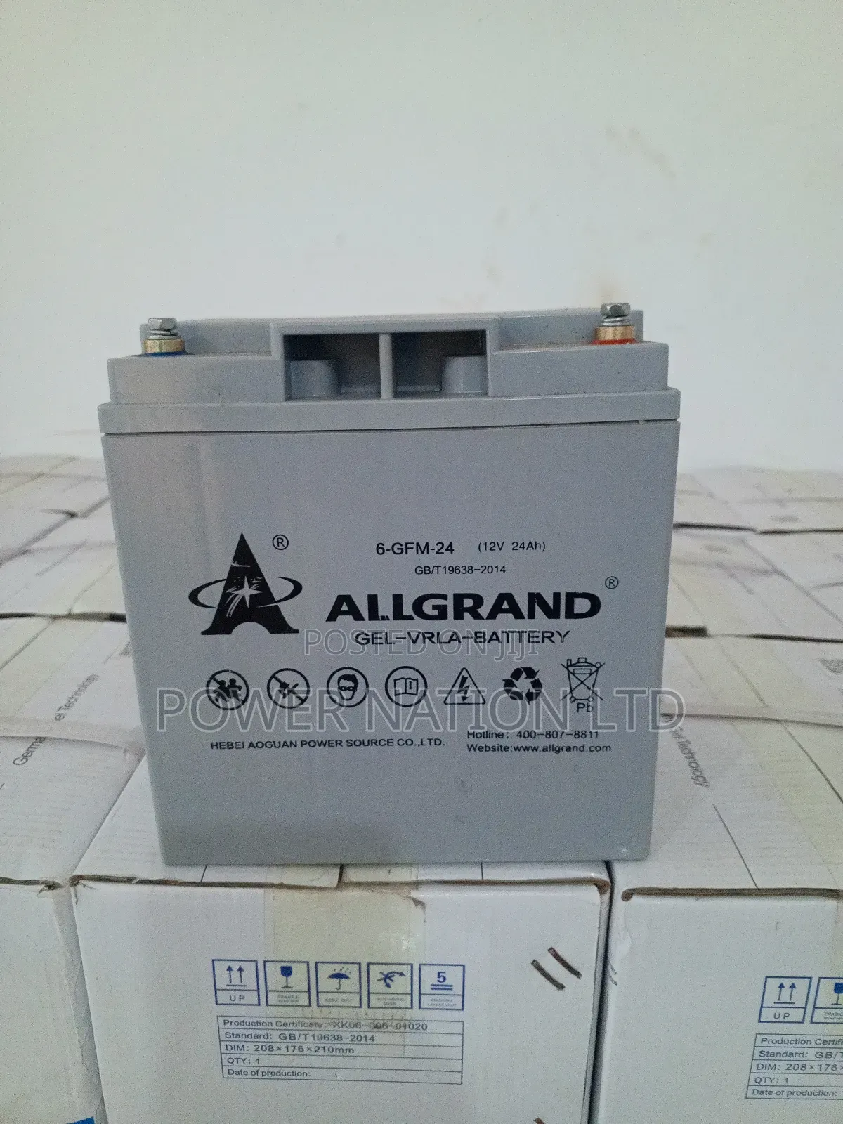24ah Heavy Duty Pure Gel Battery Allgrand