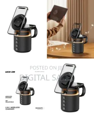Green Lion 5 in 1 Wireless Charger, Wireless Speaker, Bt V6.0,