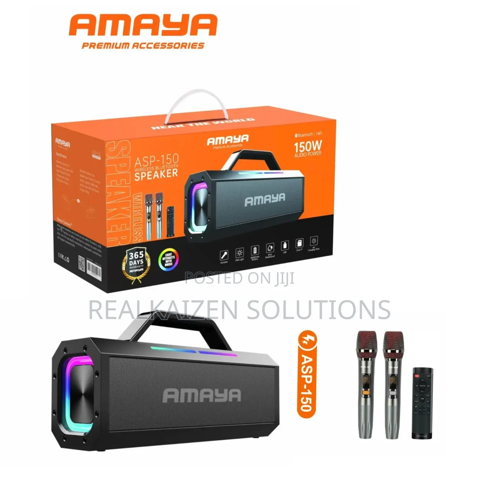 Amaya Bluetooth Speaker Powerful Sound With Dynamic Lights | Dual Mic