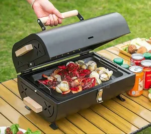 Portable, Double-Sided Charcoal Barbecue Grill