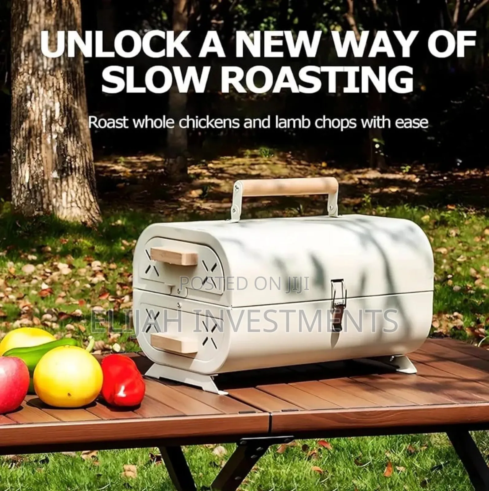 Portable, Double-Sided Charcoal Barbecue Grill