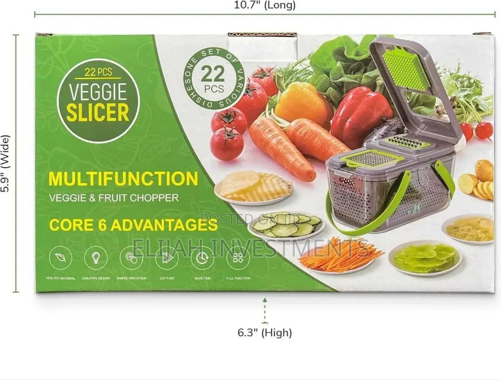 22-Piece Multi-Function Veggie Fruit Chopper.