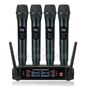 Professional VHF Wireless System 4 Channel Handheld Karaoke Microphone