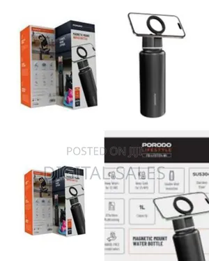Porodo Lifestyle Magnetic Mount Water Bottle, Double-Wall Insulation