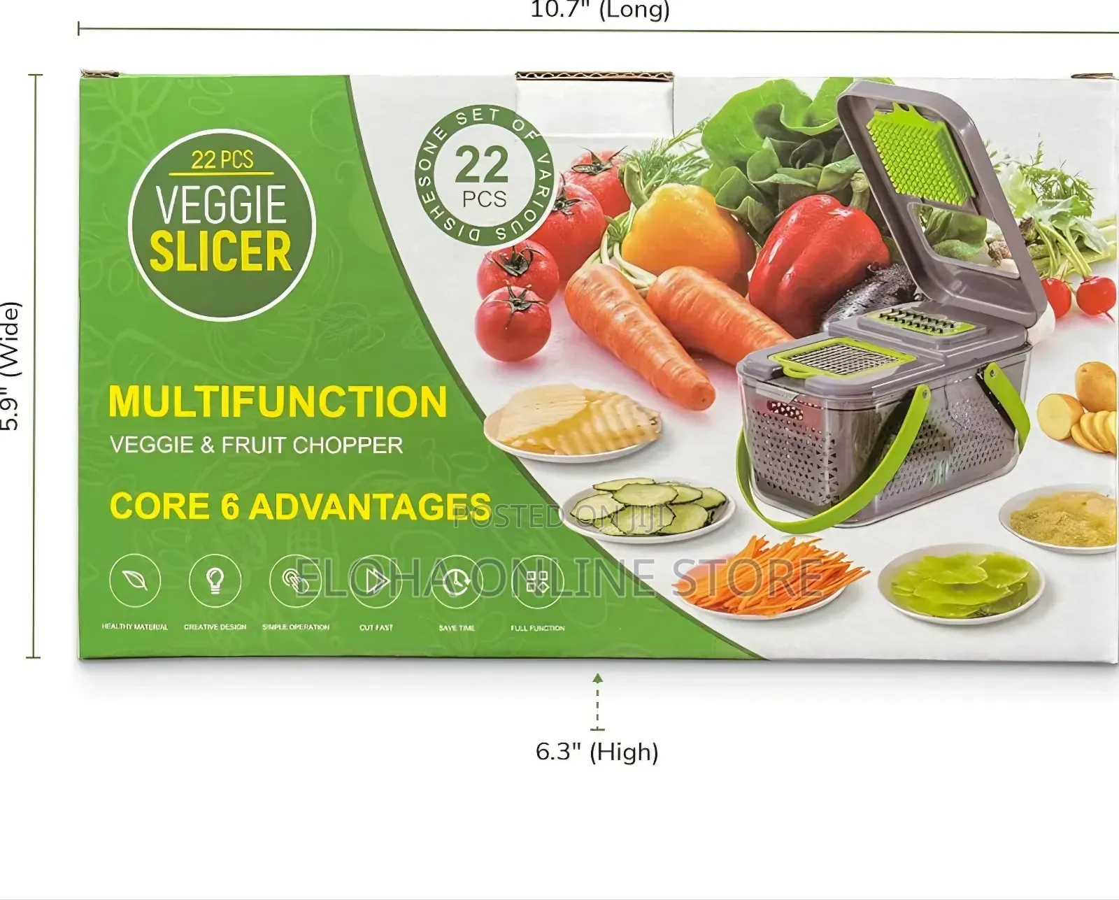 22-Piece Multi-Function Veggie Fruit Chopper