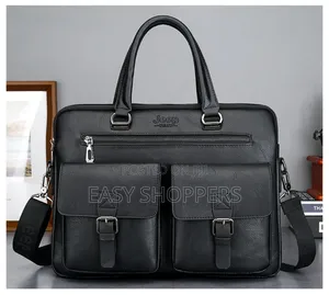 Jeep Vintage Business Handbag in Pu Leather Laptop Bag Black
