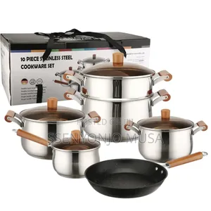 10-Piece Stainless Steel Cookware Set With Utensils | Induction