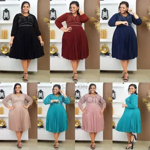 Classic Long Round Office Dress
