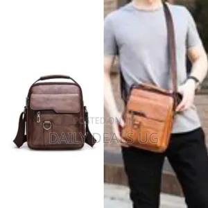 Small Leather Crossbody Messenger Bag for Men Waterproof