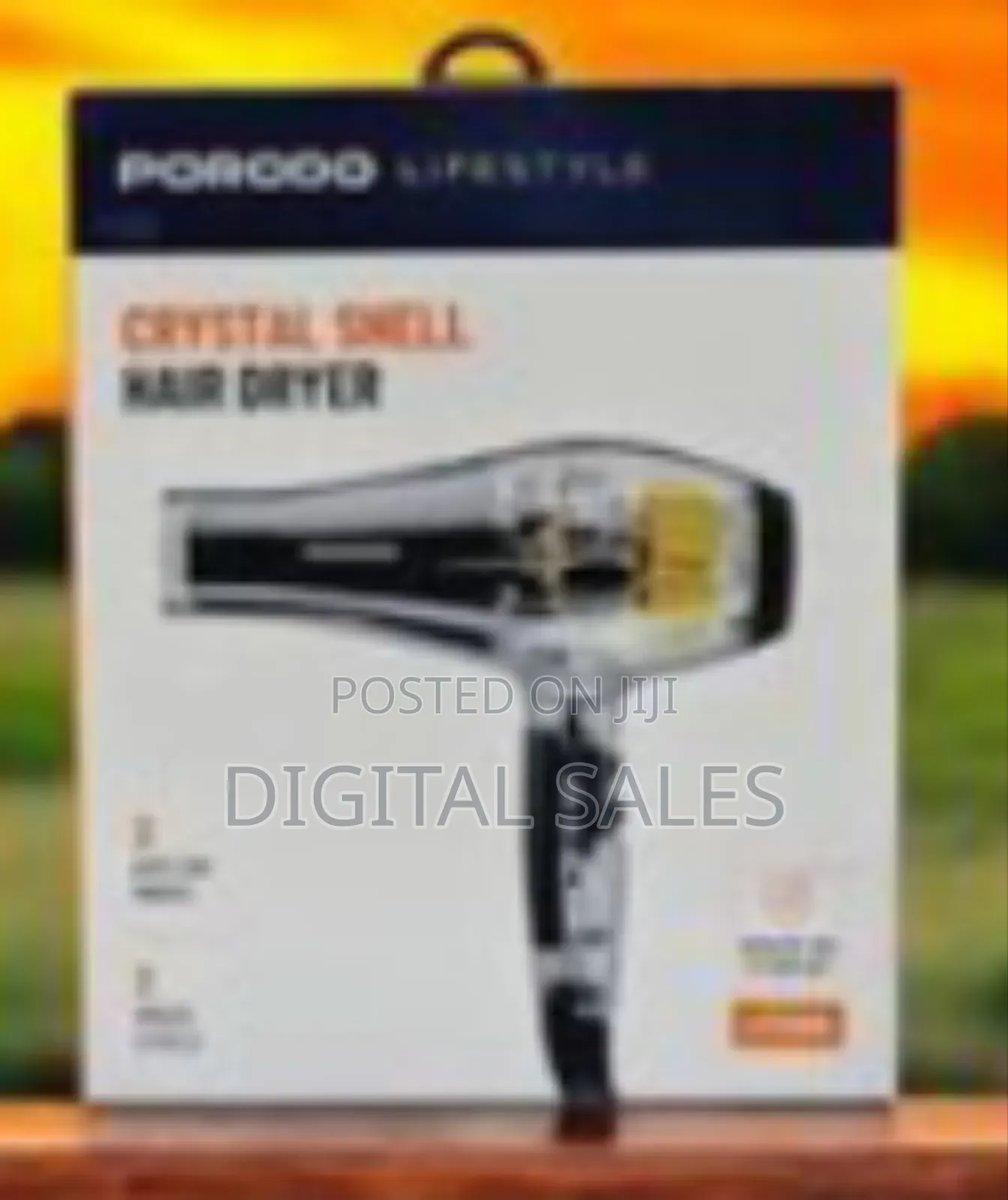 Porodo Lifestyle Crystal Shell Hair Dryer, 2000w Rated Power,