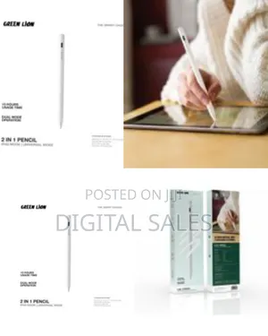 Green Lion 2 In 1 Stylus Pencil, Dual Operation Mode, 1.5mm Nib
