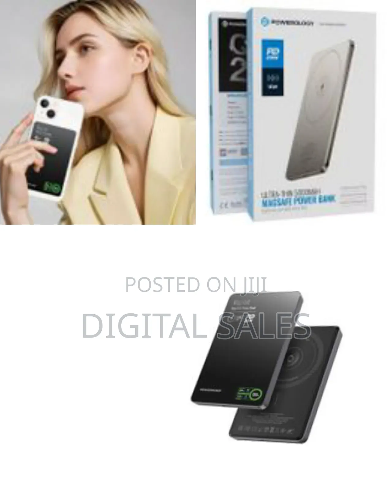 Powerology Ultra-Thin 5000mah Magsafe Power Bank, Portable