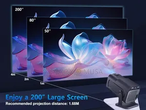 Mini Portable Smart Projector 1080p Fhd, 10000 Lumens, Wifi 6, Bt