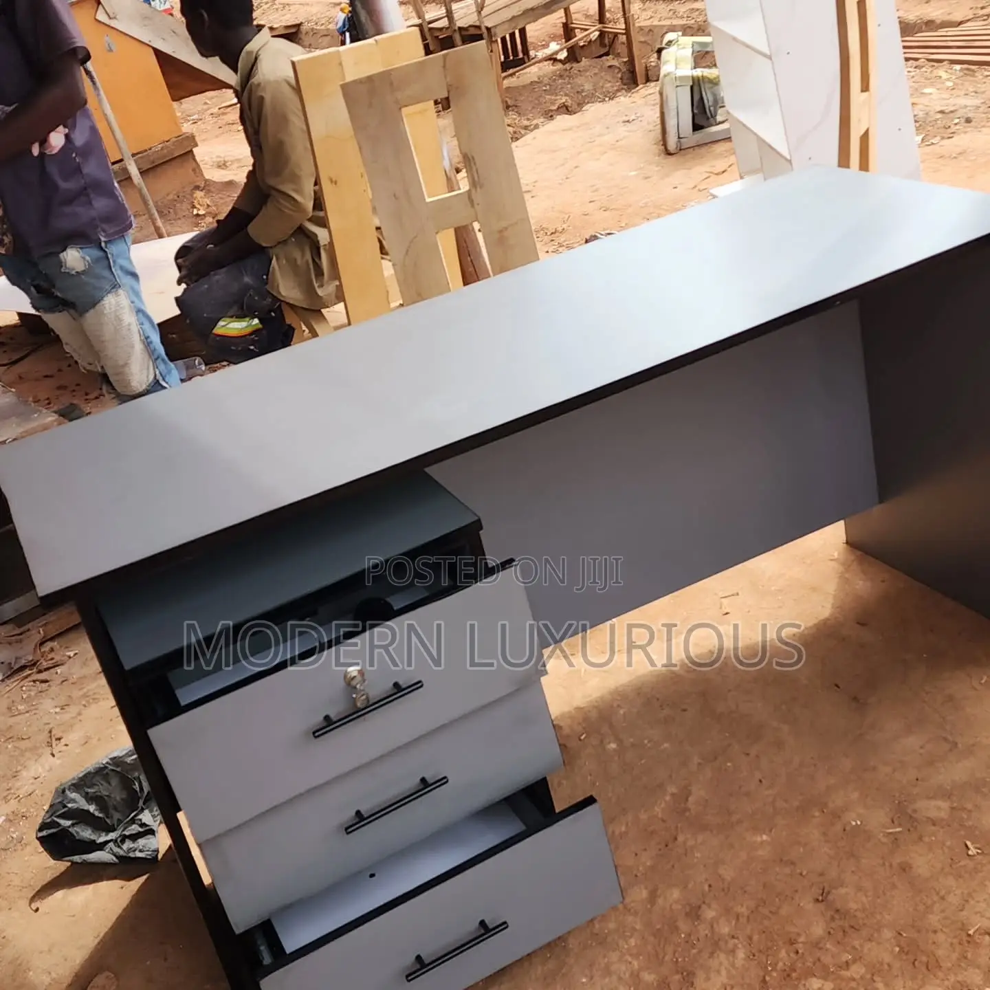 Office /Table With /140cm and 60cm and 75cm/ Brown Table /Top Wood /