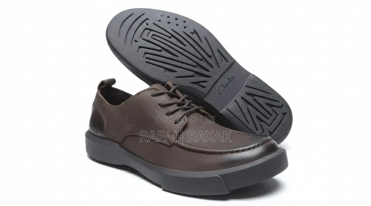 Men’S Dark Tan Clarks Casual Leather Low Shoes