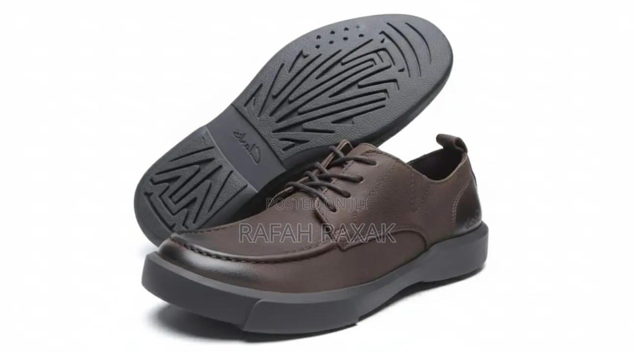 Men’S Dark Tan Clarks Casual Leather Low Shoes