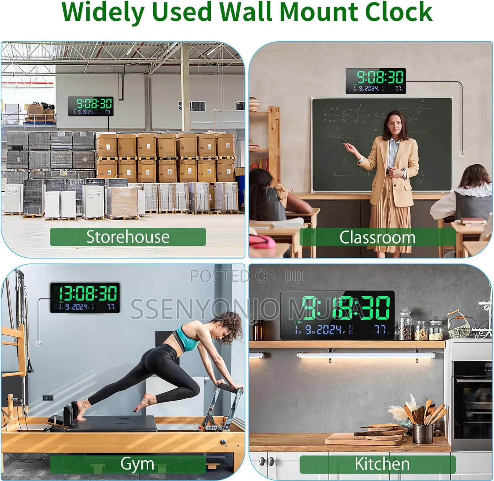 16′′ Large Digital Wall Clock With Remote Control RGB Display