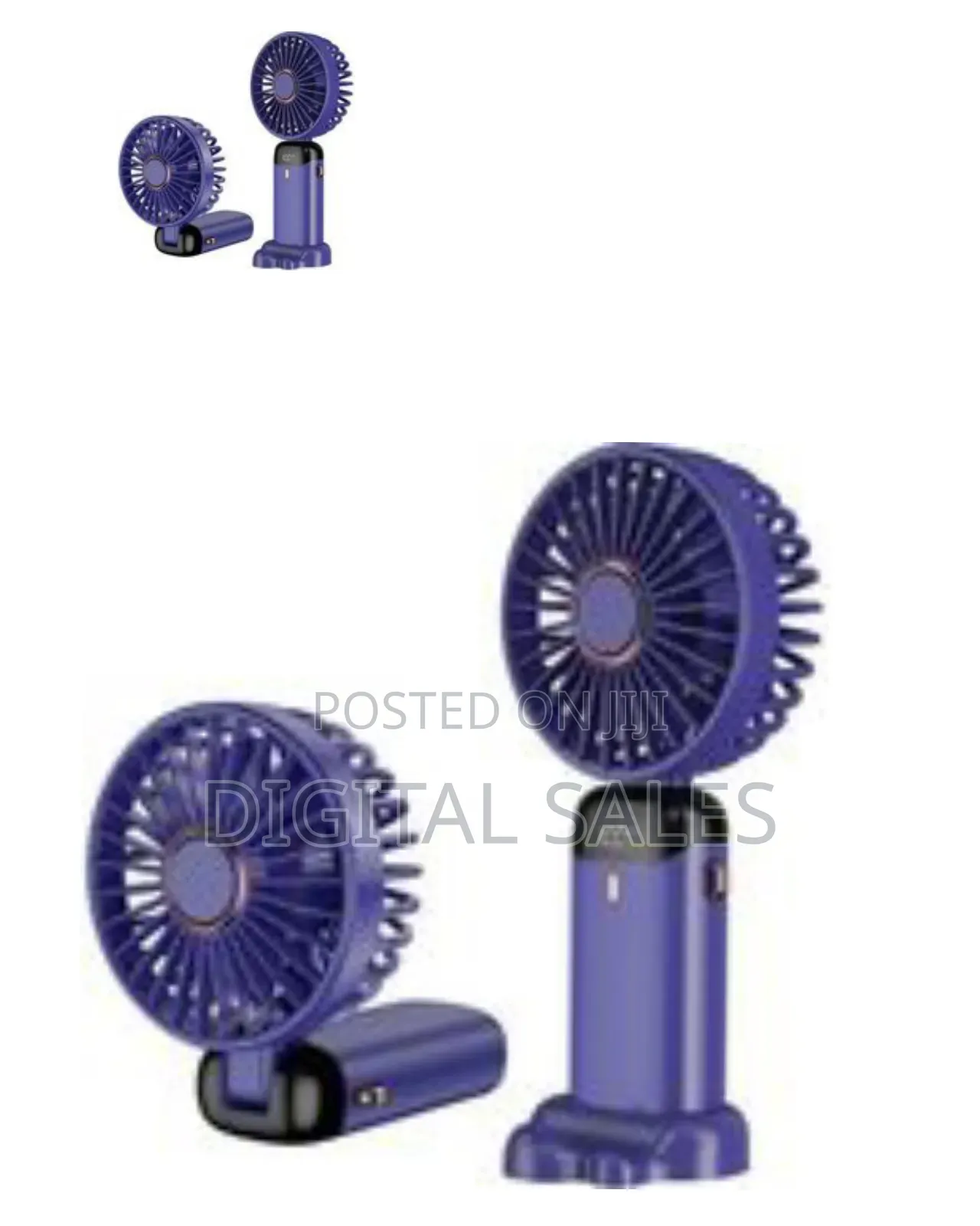 Compact Handheld Fan With Digital Display - Multicolor