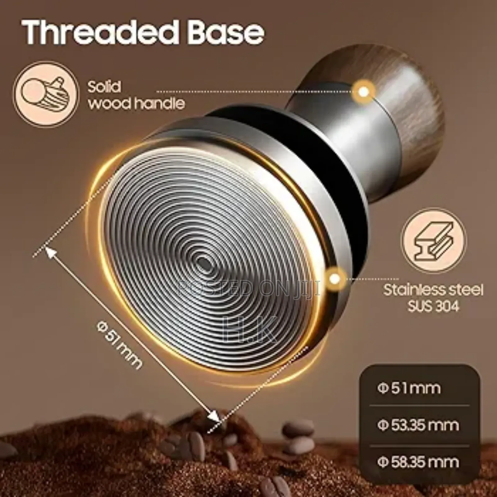 MHW-3bomber 51mm Espresso Tamper