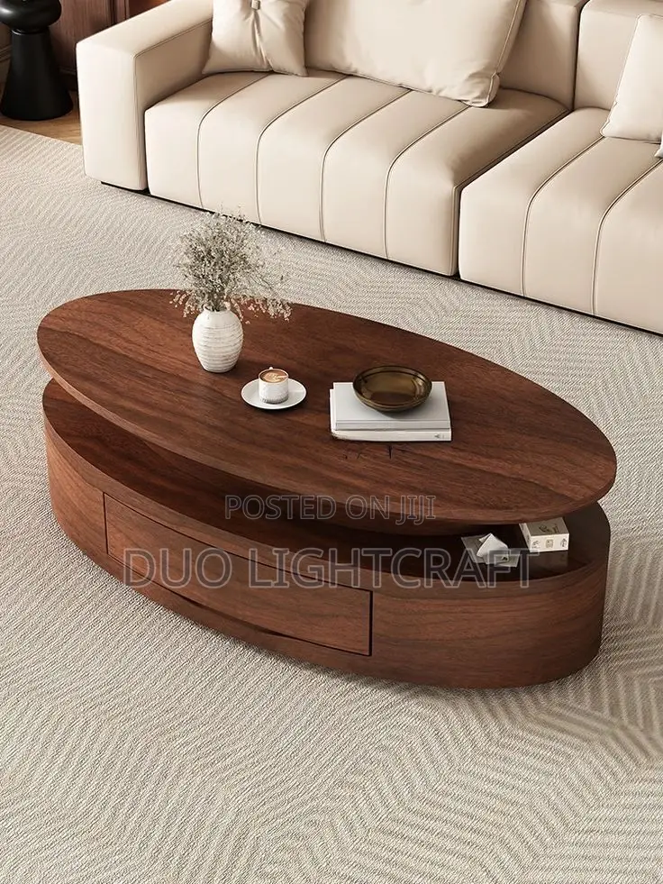 Solid Wood Oval Coffee Table.