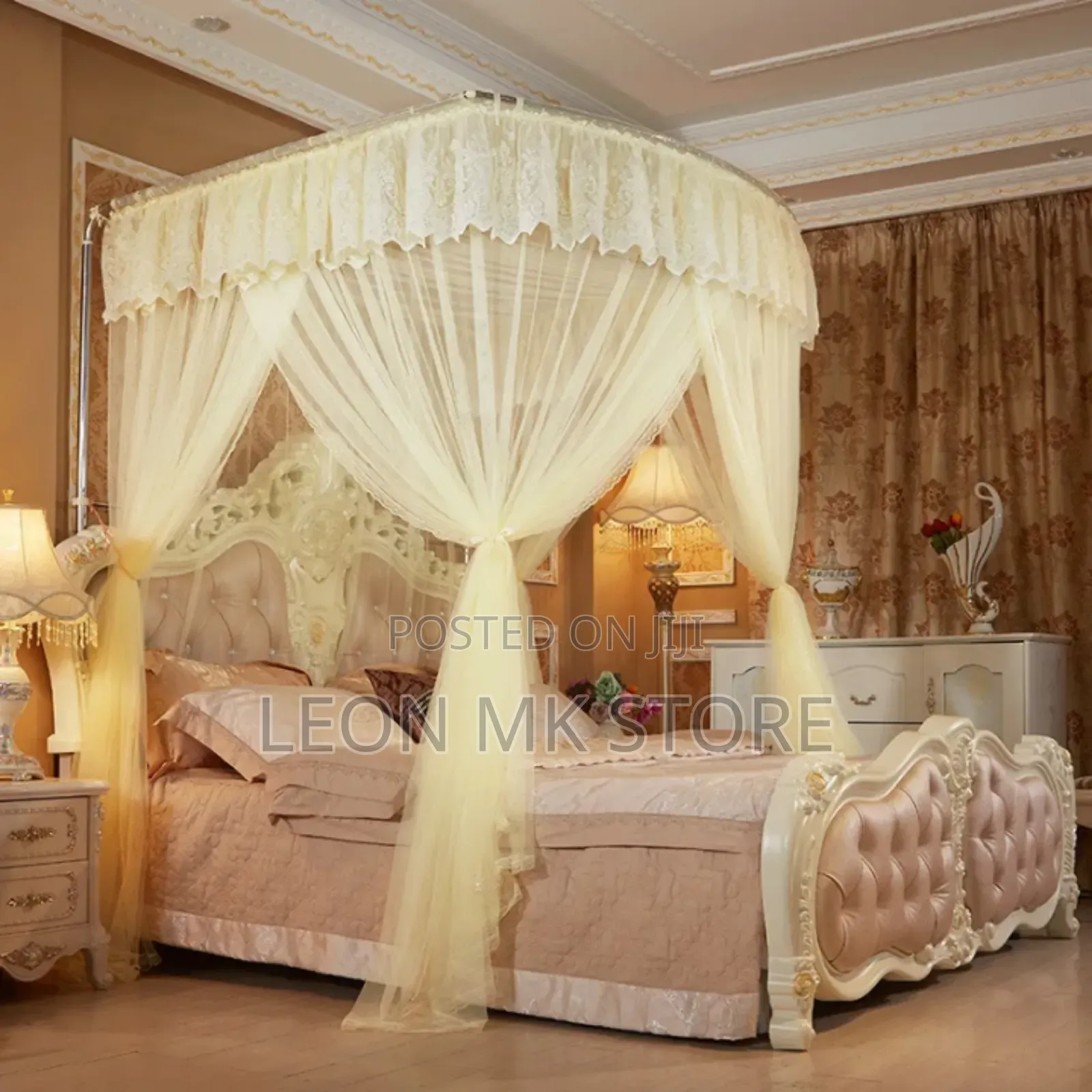 Cream 2standing Poles Mosquito Nets
