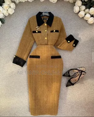 Women's Elegant Long Sleeve Coat and Skirt