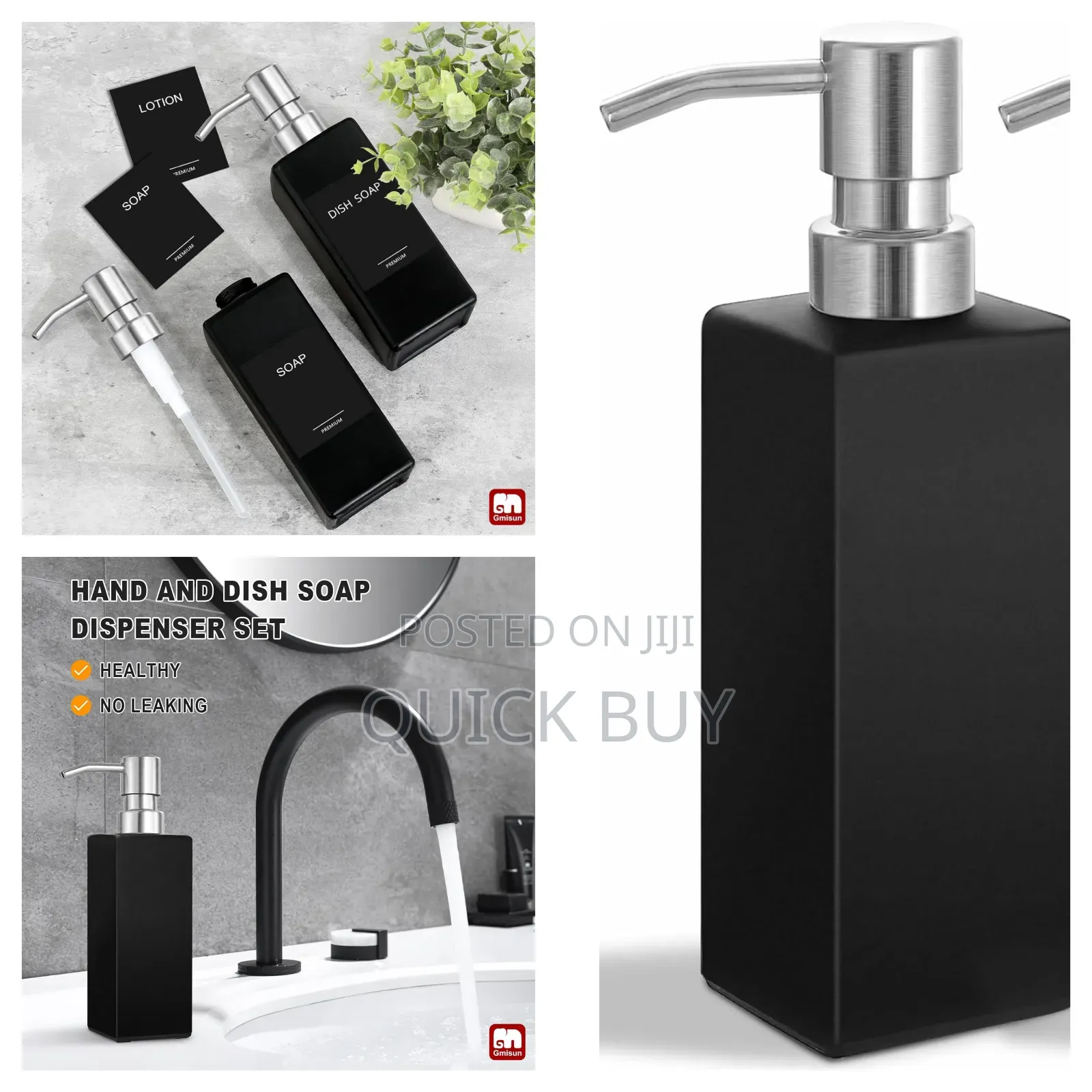 2pcs Ceramic Hand and Dish Soap Dispenser Set