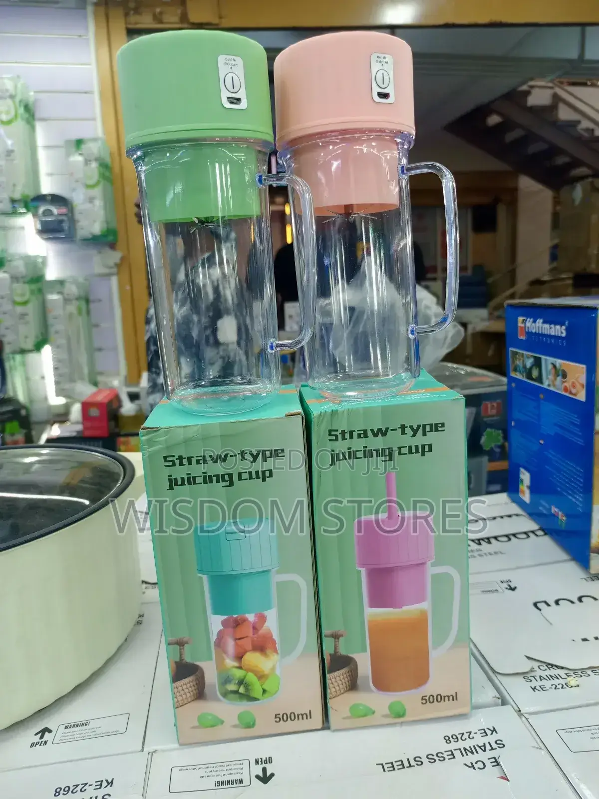 Portable, Rechargeable Straw-Type Juicing Cups