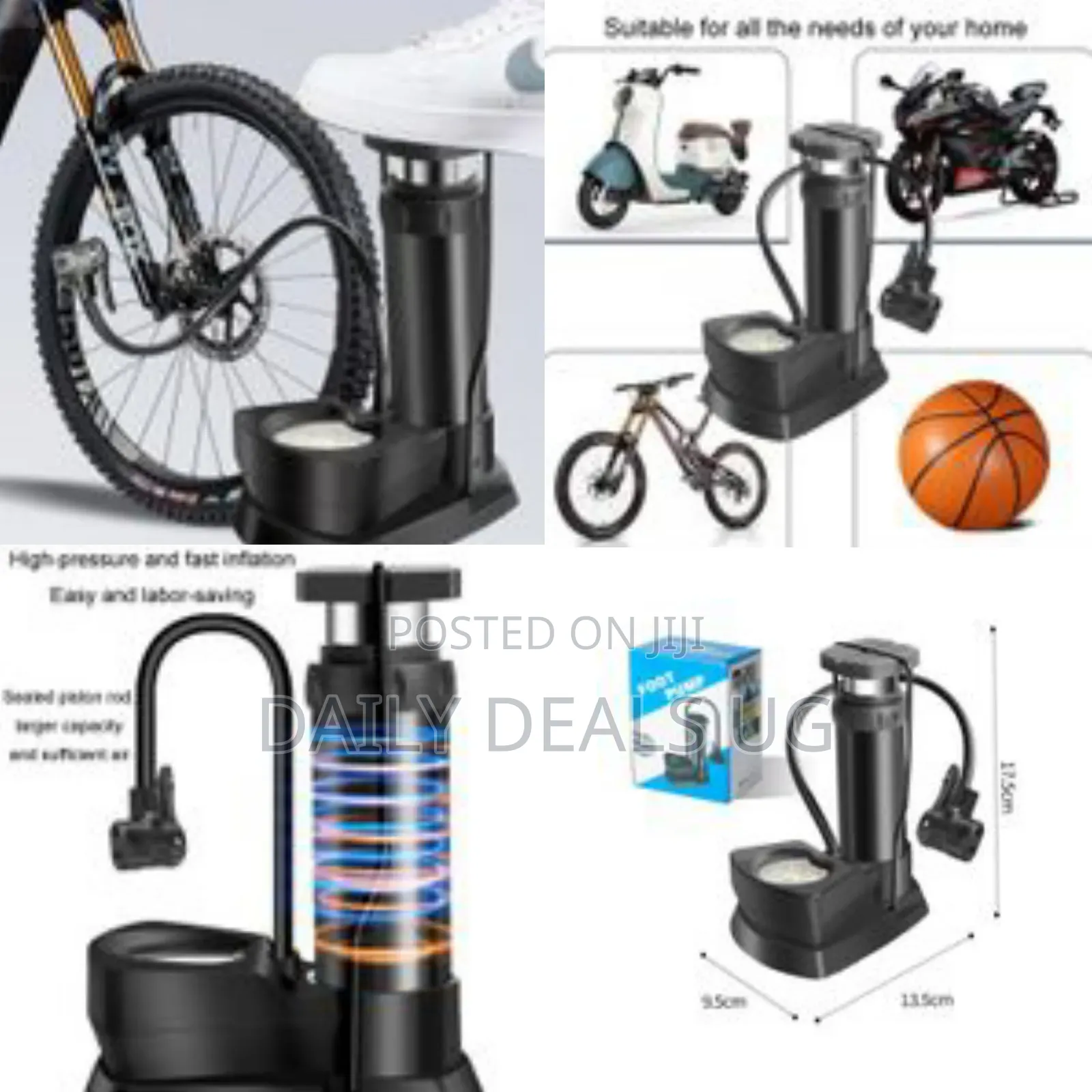 Bike Pump, Floor Pumps With High Pressure Gauge Tire Lightweight
