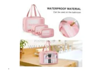 3 Translucent Storage Cosmetic Bag Make Up Bag for Home and Travel
