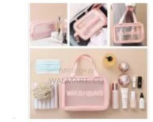 3 Translucent Storage Cosmetic Bag Make Up Bag for Home and Travel