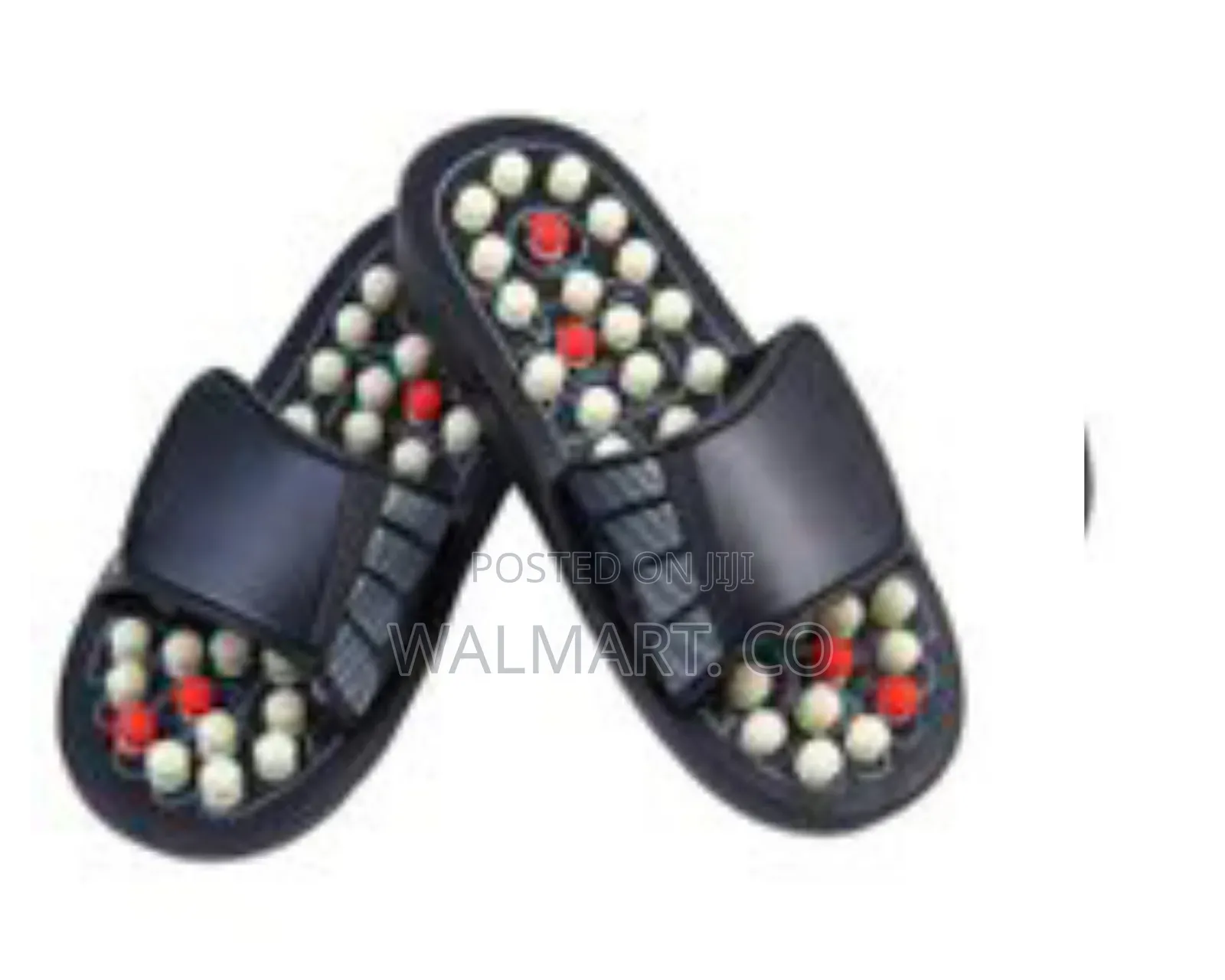 44-45 Reflexology Silicone Acupressure Slippers Massage-Black