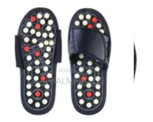 44-45 Reflexology Silicone Acupressure Slippers Massage-Black