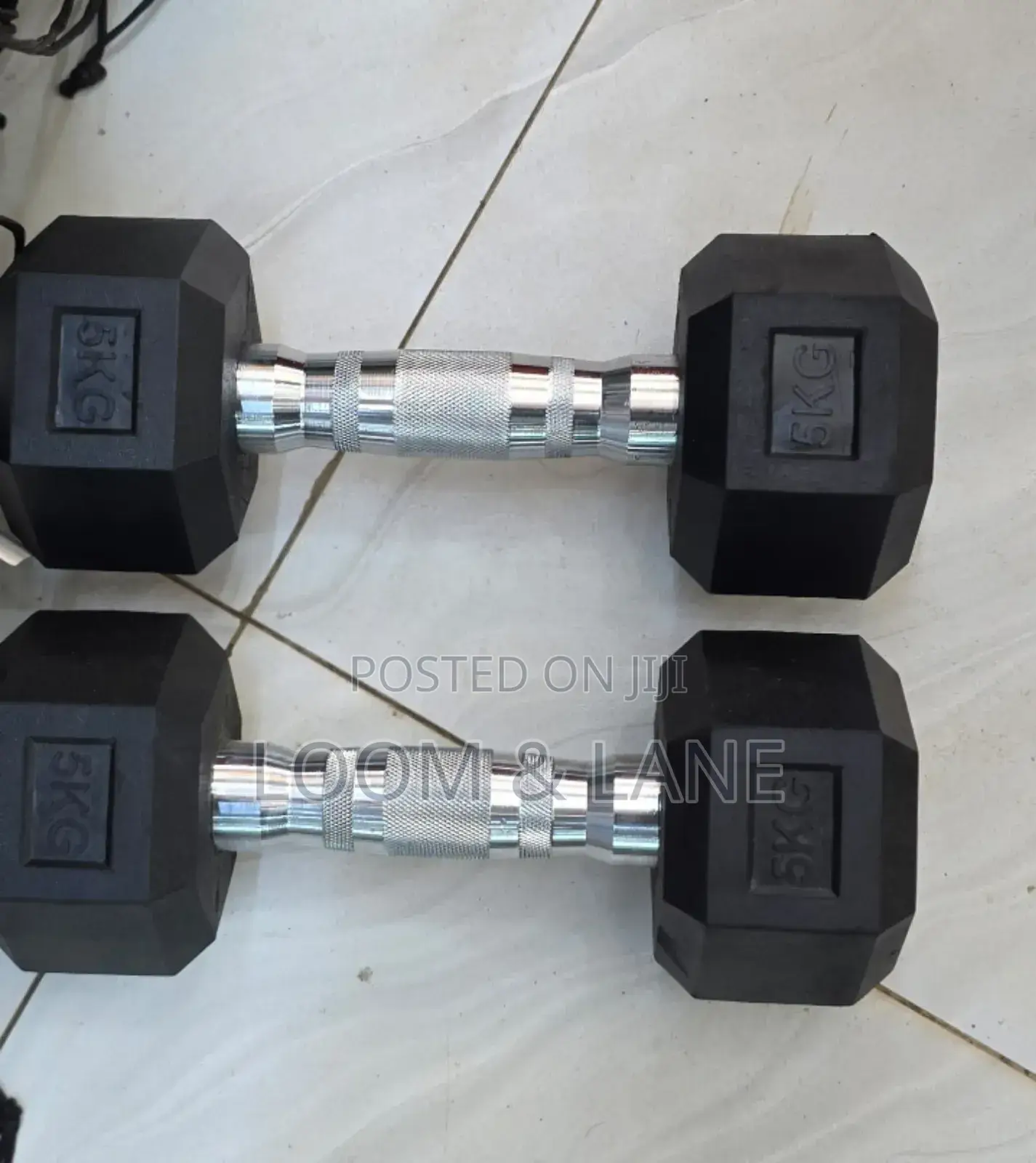 A Pair of 5kg Hex Dumbells