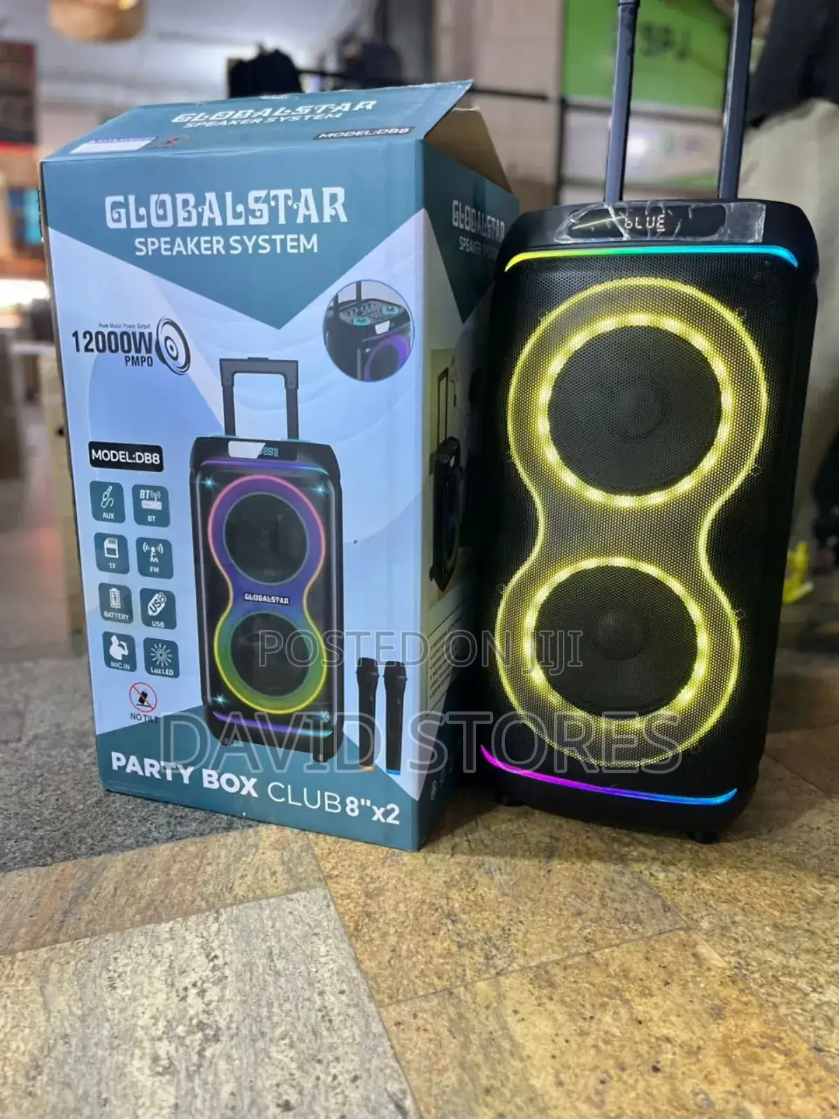 Globalstar Db8 Party Box – Dual 8" Powerful Speaker System