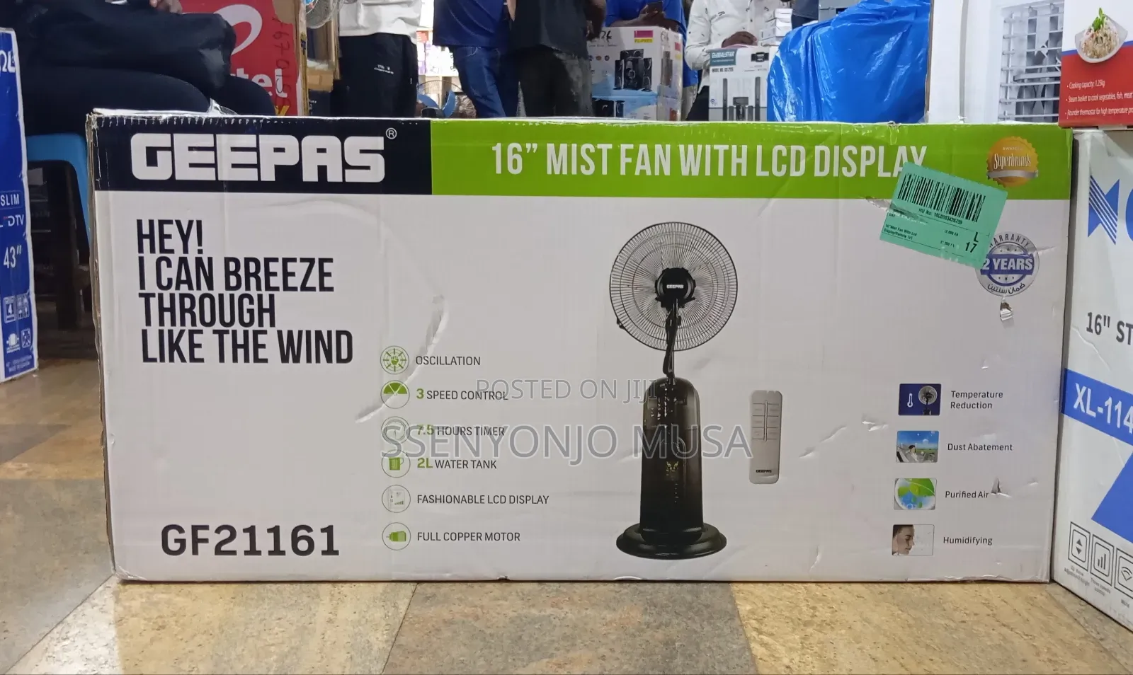 Geepas 16-inch Mist Fan With Led Display Remote Control – Gf21161