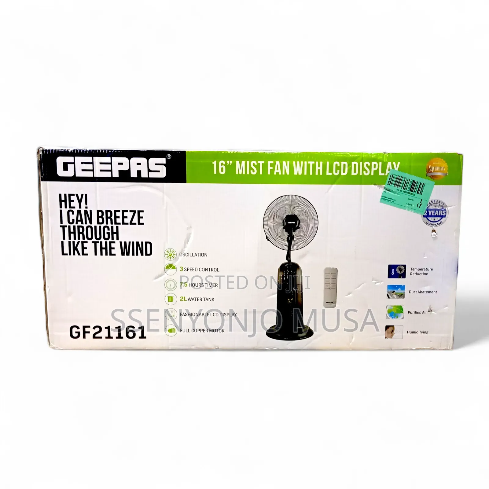Geepas 16-inch Mist Fan With Led Display Remote Control – Gf21161